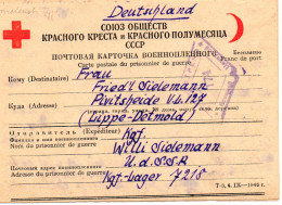 URSS.1948. KRIEGSGEFANGENER. CARTE CROIX-ROUGE.CENSUREE. MESSAGE FAMILIAL ROTES KREUZ  POUR DEUTSCHLAND. - Lettres & Documents