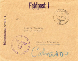 ALLEMAGNE.1942.FELDPOSTNUMMER 43913 K.K. POUR CALVADOS (FRANCE) - Brieven En Documenten