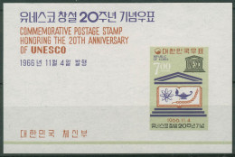 Korea (Süd) 1966 UNESCO Wissenschaften Block 240 Postfrisch (C97963) - Korea, South