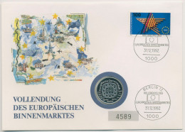 Bund 1992 Europäischer Binnenmarkt Numisbrief 1 ECU H.-D. Genscher (N691) - Andere & Zonder Classificatie