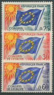 Frankreich 1965 Dienstmarken Europarat Europafahne D 10/12 Postfrisch - Neufs