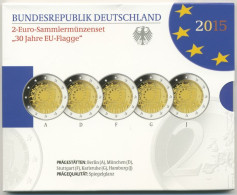 Deutschland 2 Euro 2015 30 J. EU-Flagge Originalsatz Polierte Platte PP (m1724) - Germania