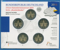 Deutschland 2 Euro 2016 Sachsen Originalsatz St OVP (m1463) - Deutschland