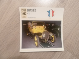 1911-1912 - Voitures Populaires - Brasier C-10 - Moteur 4 Cylindres En Ligne - France - Fiche Technique - - Voitures De Tourisme