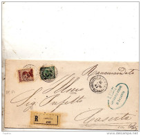 1908  LETTERA RACCOMANDATA CON ANNULLO CASERTA - Marcophilie