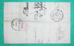 N°60A GC 3816 ST PIERRE LES CALAIS AMBULANT DE NUIT CALAIS A LILLE 1° VERSO INDICE 13 1873 LETTRE COVER FRANCE - Railway Post