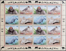 UNO GENF 1993 Mi-Nr. 227/30 Kleinbogen Gefährdete Arten ** MNH - Blocks & Sheetlets