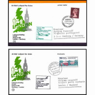 0869 Lettre Airbus Aviation Premier Vol (Airmail Cover First Flight Luftpost) Londo Hamburg 6/4/1980 + Retour  - Vliegtuigen