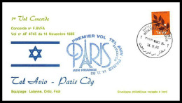 0084 Concorde Paris Tel Aviv Israel 14/11/1985 Lettre Premier Vol First Flight Airmail Cover Luftpost - Concorde