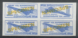 38 Concorde Premier Vol Supersonique 1969 Surchage Specimen Overprint Vignette Non Dentelé Imperforate ** Mnh Bloc 4 - Concorde