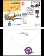 1154 Lettre Airmail Cover Grande Bretagne Great Britain Lancaster 1975 Signé (signed) Pilots - Vliegtuigen