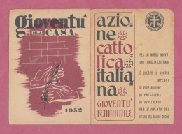 Tessera Associativa- Azione Cattolica Italiana. Gioventù Femminile. Gioveentù Della Casa, 1953- Diocesi Di Bari. - Cartes De Membre