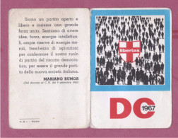 Tessera Partito Politico, 1967- DC. Democrazia Cristiana Sezione Di Ruvo Di Puglia - Cartes De Membre