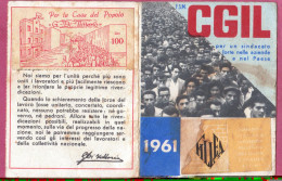 Tessera Sindacato. CGIL, 1961- Emessa A Bari - Cartes De Membre