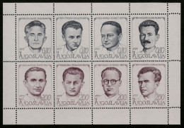 Yugoslavia 1973 National Heroes WW 2 Partisans Set In Block MNH - Ungebraucht