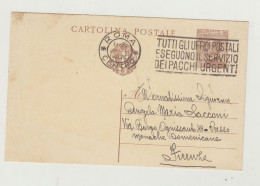 INTERO POSTALE DA 30 CENT VIAGGIATA NEL 1930 VERSO FIRENZE CON ANNULLO MECCANICO WW2 - Interi Postali