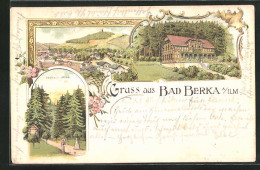 Lithographie Bad Berka, Gasthaus Waldschlösschen, Dambach-Grund  - Bad Berka