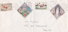 Monaco--1964--Lettre De MONTE-CARLO Pour PARIS-75 (France)--.timbres (football+religion)  Sur Lettre....cachet - Brieven En Documenten