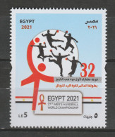 EGYPT / 2021 / MEN'S HANDBALL WORLD CHAMPIONSHIP / WINNER : DENMARK / FLAG / ANKH ( KEY OF LIFE ) / EGYPTOLOGY / SPORT - Unused Stamps