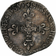 France, 1/4 Ecu, 1585, La Rochelle, Argent, TTB, Gadoury:494 - 1574-1589 Heinrich III.