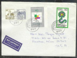 1977 Flower Show & Gauss On  Immenstadt (22.4.77) To USA - Covers & Documents