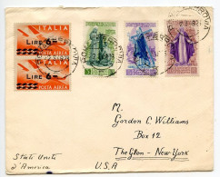 Italy 1948 Cover; Roma (Rome) To The Glen, New York; Scott 489-491 St. Catherine Of Siena & C115 Surcharged Air Post - 1946-60: Marcofilie