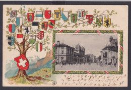 Schweiz Winterthur Tolle Wappen Prägekarte An Die Spinnerei Bei Ulm 21.9.1904 - Other & Unclassified