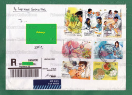 SINGAPORE - Registered Cover / Letter With 2021 COLLEGE OF FAMILY PHYSICIANS 50th ANNIVERSARY 6v Stamps - Doctors, Nurse - Primo Soccorso