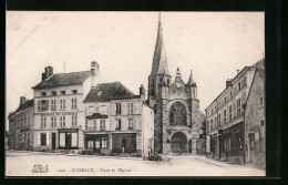 CPA Puiseaux, Place De L`Eglise  - Puiseaux