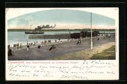 AK Travemünde, Neue Strand-Promenade Mit Abfahrendem Dampfer  - Luebeck-Travemuende