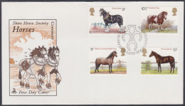 GB Great Britain 1978 Private FDC Horses, Shire Horse, Welsh Pony, Thoroughbred, Shetland Pony, First Day Cover - Storia Postale