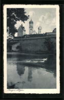 AK Isny I. Allgäu, Dreiturmblick Mit Stadtmauer Und Wassergraben  - Isny