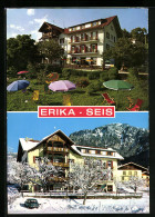 Cartolina Seis Am Schlern /Bozen, Pension Erika Im Sommer Und Im Winter  - Bolzano (Bozen)