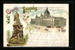 Lithographie Leipzig, Reichsgericht Und Bismarck-Denkmal  - Leipzig