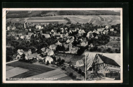 AK Gross-Deinbach Bei Schw. Gmünd, Ortsansicht Vom Flugzeug Aus, Gasthaus Zum Hirsch  - Schwaebisch Gmünd