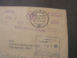 VEB Stahl Riesa 1965 Nach Wildau - Storia Postale