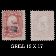 US Stamp .1861-6.Franklin.3c.Grill 12 X 17 Points. USED.Scott 94 - Oblitérés
