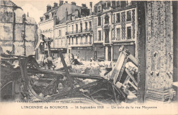 18-BOURGES-INCENDIE 1928-LA RUE MOYENNE-N 6011-H/0055 - Bourges