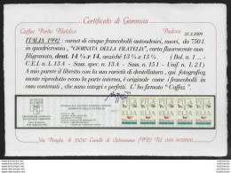 1992 Italia Libretto Giornata Della Filatelia P. 14 MNH Sassone N. 15/I - Otros & Sin Clasificación