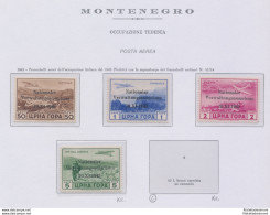 1943 Montenegro, Occupazione Tedesca, Francobolli Di Montenegro (emissione Cettigne) Soprastampati, Posta Aerea A1/A4 MN - Andere & Zonder Classificatie