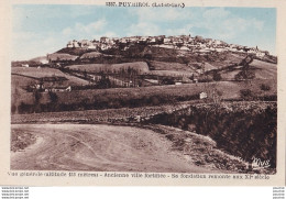 47) PUYMIROL (LOT ET GARONNE) VUE GENERALE - ANCIENNE VILLE  FORTIFIEE - SA FONDATION REMONTE AUX XI° SIECLE - 2 SCANS - Sonstige & Ohne Zuordnung