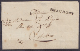 L. Datée 8 Juillet 1819 De SOLRE-ST-GERY Pour MONS - Griffe "BEAUMONT" - Port "3" - 1815-1830 (Période Hollandaise)