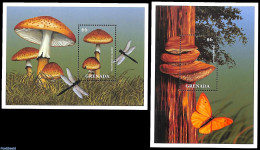 Grenada 2000 Mushrooms 2 S/s, Mint NH, Nature - Butterflies - Mushrooms - Pilze