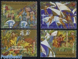 Portugal 2000 Discovery Of Brazil 4v, Joint Issue Brazil, Mint NH, History - Transport - Various - Explorers - Ships A.. - Unused Stamps