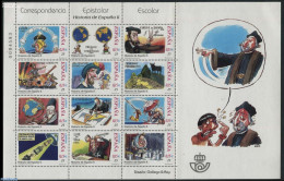 Spain 2001 School Post 12v M/s, Mint NH, History - Nature - Performance Art - Various - Explorers - Kings & Queens (Ro.. - Neufs