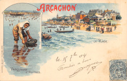 33-ARCACHON-CARTE DESSINEE-PARQUEUSE D HUITRES-N 6015-C/0359 - Arcachon