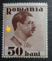 Errors Romania 1934  Mi 474 Charles II Printed With Horizontal Line Print Unused - Variétés Et Curiosités