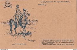 M7- CARTE  FRANCHISE  MILITAIRE - ARTILLERIE - L'EMPRUNT DOIT ETRE AUSSI UNE VICTOIRE , SOUSCRIVEZ !  - (2 SCANS)  - Patriotiques