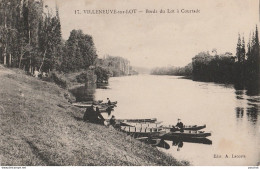 47) VILLENEUVE SUR LOT - BORDS DU LOT A COURTADE - (ANIMEE - BARQUES - 2 SCANS) - Villeneuve Sur Lot