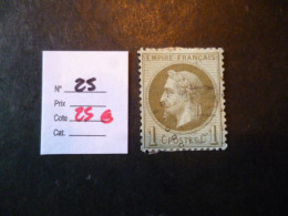 Timbre France Oblitéré N° 25  1870 - 1862 Napoléon III